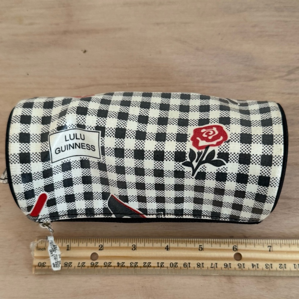 Lulu Guinness Black and White Patterned Pouch NWT-vintage